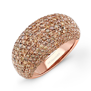 18k Rose Gold Micro Pave Brown Diamond Ring