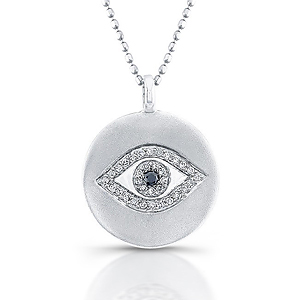Sterling Silver Diamond Evil Eye Pendant