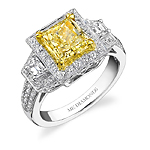 14k White and Yellow Gold Vintage Detail Fancy Yellow Diamond Ring