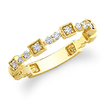 14k Yellow Gold Stackable Diamond Band