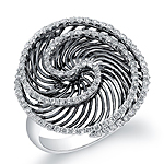 14k Black and White Gold Diamond Wire Whirlpool Ring