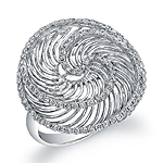 14k White Gold Diamond Wire Whirlpool Ring