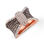 18k Rose Gold Brown and White Diamond Bow Band