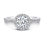 18k White Gold White Diamond Halo Engagement Ring