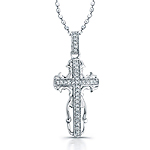 Sterling Silver Pave Cross Pendant