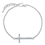 Sterling Silver Diamond Cross Necklace
