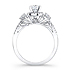 14k White Gold Diamond Side stone Diamond Halo Engagement Ring