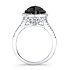 14k White and Black Gold Rose-cut Black Diamond Engagement Ring