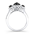14k White and Black Gold Three Stone Black Diamond Engagement Ring