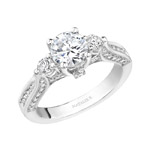 14k White Gold Three Stone Diamond Engagement Ring