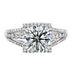 18k White Gold Split Shank Prong Set Diamond Engagement Ring