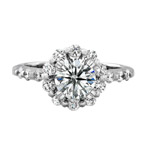 14k White Gold Classic Diamond Halo Engagement Ring