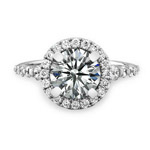 18k White Gold Classic Diamond Halo Engagement Ring