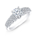 18k White Gold Prong Set White Diamond Engagement Ring