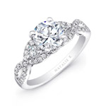 18k White Gold Split Shank White Diamond Engagement Ring