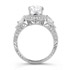 14k White Gold Pear Shaped Side Stone Diamond Engagement Ring