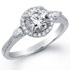 14k White Gold Three Stone Classic Diamond Bridal Ring Set