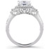 14k White Gold Emerald Cut Three Stone Diamond Engagement Ring