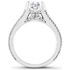 14k White Gold Raised Shank Diamond Engagement Semi Mount Ring