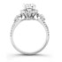 18k White Gold Halo Diamond Engagement Ring with Side Stones