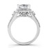 18k White Gold Diamond Halo Split Shank Engagement Ring