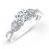 14k White Gold White Diamond Twisted Shank Bridal Set with Pear Shaped Side Stones