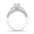 14k White Gold Prong and Bezel Set White Diamond Engagement Ring