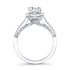 14k White Gold Prong and Bezel Halo White Diamond Engagement Ring