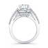 14k White Gold Halo Inspired Pave and Prong Diamond Engagement Ring