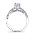 14k White Gold Prong and Bezel Set Three Row White Diamond Engagement Ring