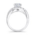 18k White Gold Twisted Shank Diamond Engagement Ring