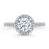 18k White Gold Pave Halo Diamond Engagement Ring