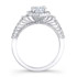 14k White Gold Prong Halo White Diamond Engagement Ring