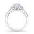 14k White Gold Pave and Prong White Diamond Engagement Ring
