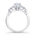 14k White Gold Prong Bezel Set White Diamond Engagement Ring