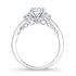 14k White Gold Pave and Prong Set White Diamond Engagement Ring