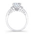 14k White Gold Channel Bezel Prong White Diamond Engagement Ring
