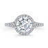 18k White Gold Pave Diamond Halo Engagement Ring