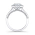 18k White Gold Pave Diamond Halo Engagement Ring