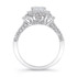18k White Gold Round Diamond Square Halo Diamond Engagement Ring