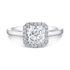 18k White Gold Square Halo Diamond Engagement Ring